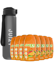 Nachmittagstief-Set – 8 × Mango Tropical mit Koffein + Trinkflasche