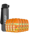 Nachmittagstief-Set – 8 × Mango Tropical mit Koffein + Trinkflasche